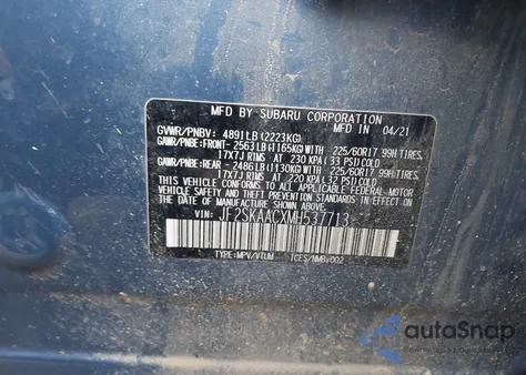 2021 Subaru Forester from USA, damaged, VIN JF2SKAACXMH537713